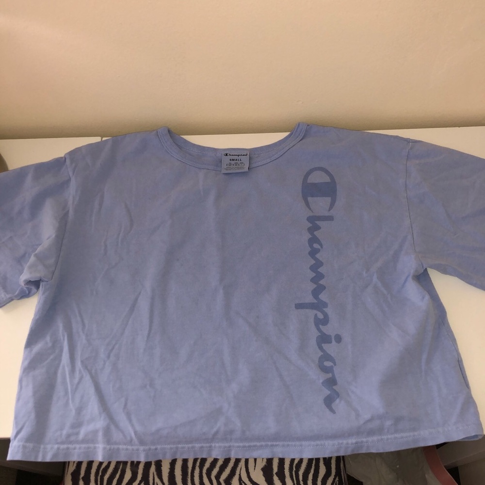 Blue champion cropped shirt